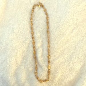 Vintage ANNE KLEIN Matte Gold Tone Long Necklace